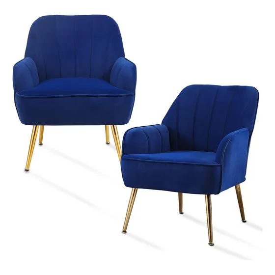2 Silla Decorativa Moderno Terciopelo Mediado Siglo X
