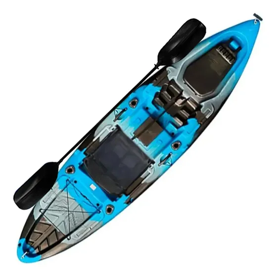 Caiaque Lontras Barracuda Evolution Com Assento E Remo 150kg Cor Nature Azul
