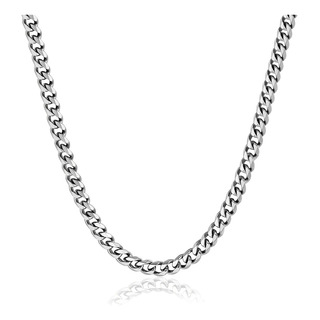 Collar Estilo Cubano Unisex De Acero Inoxidable Plateado Collar Estilo Cubano Unisex De Acero Inoxidable Plateado