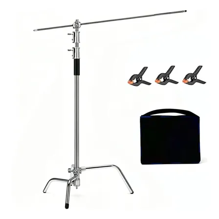 Tripé Girafa Girafinha Estúdio Aço Inox Reforçado 2,8mt