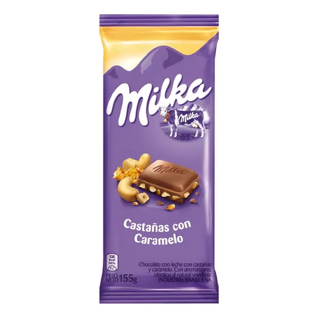 Chocolate Castañas Con Caramelos Milka 155grs. Pack X2