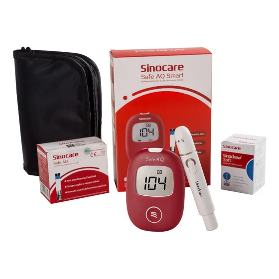 Glucometro Digital Sinocare 50 Tiras Reactivas + 50 Lancetas