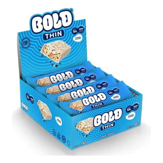 Bold Thin Barra Proteína 12 Unidades 40g - Bold Snacks