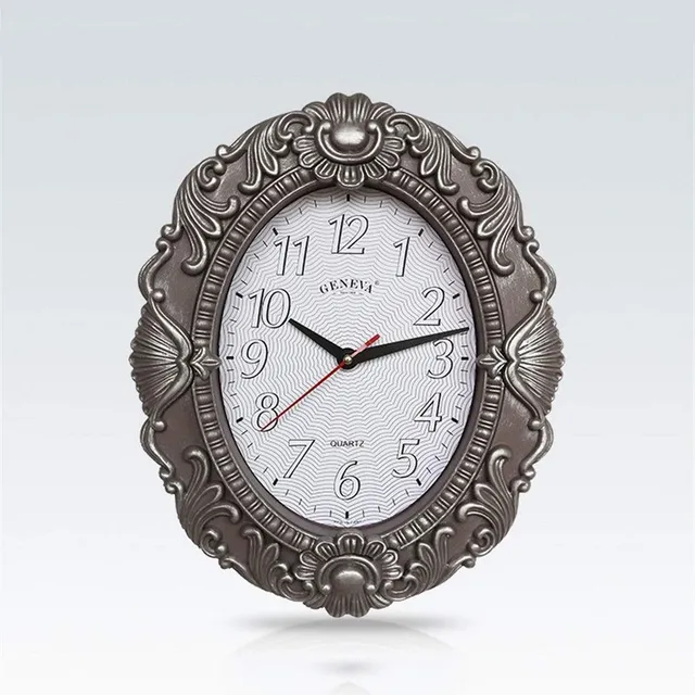 Reloj Pared Retro 13,3  Estilo Europeo Diseño Ovalado Espejo