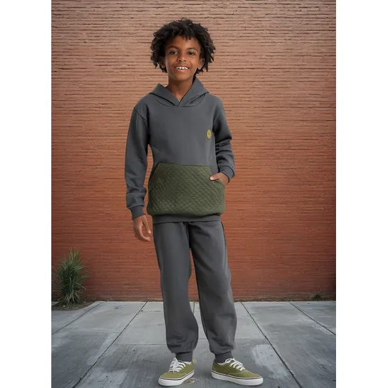 Conjunto Blusão De Inverno E Calça Moletom Infantil Menino