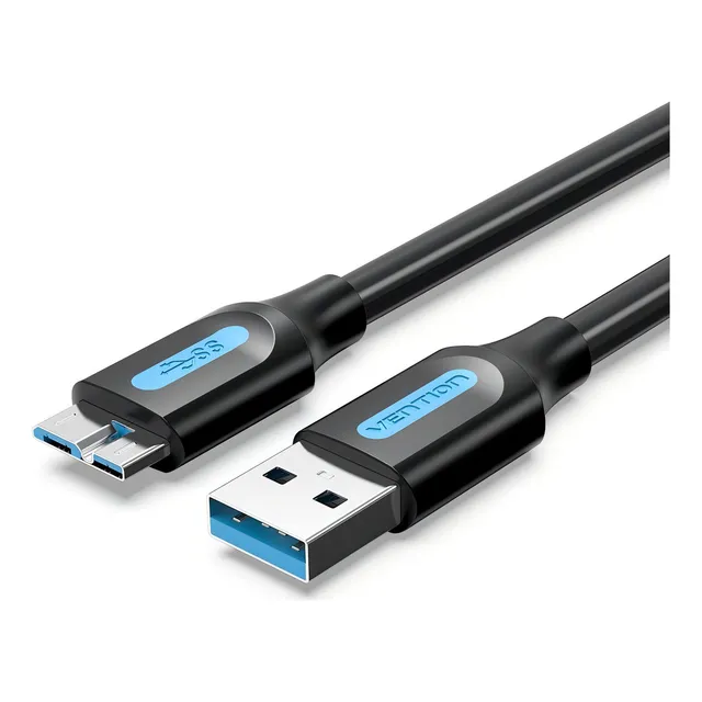Cable Usb A Micro B Vention Para Discos Duros Usb 3.0 50cm Color Negro