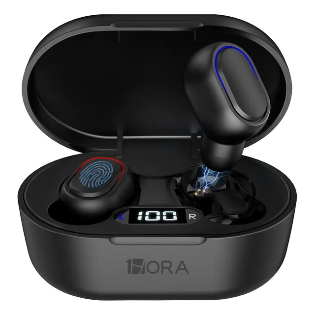 Audífonos Inalámbricos 1hora Auriculares In-ear AUT114 Bluetooth Manos Libres Color Negro