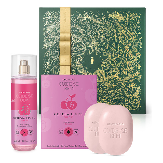 Combo Presente Cuide-se Bem Cereja Livre: Body Splash 200ml + Sabonetes Em Barra 2x80g + C... Combo Presente Cuide-se Bem Cereja Livre: Body Splash 200ml + Sabonetes Em Barra 2x80g + C...