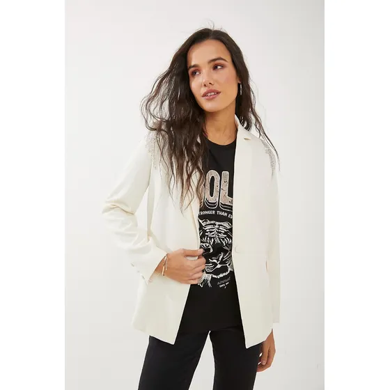 Blazer Con Vivo De Strass Rimmel