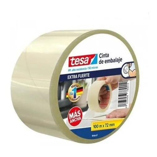 Cinta De Embalaje Extra Fuerte Transparente 72mm*100mts Tesa