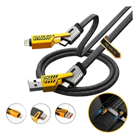 Cabo 4 Em 1 Carregamento Rápido 65w Pd Tipo C Para Lightning Mf-002-1