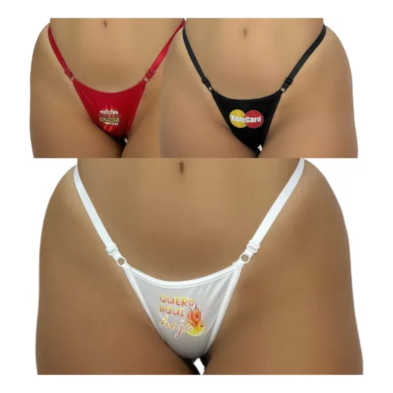 Kit 10 Calcinhas Fio Frase Picante Faz Estampada Fio