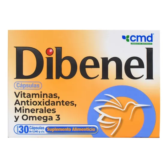 Dibenel Vitaminas minerales antioxidantes omega 3 30 capsulas CMD