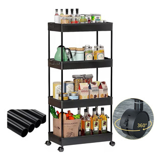 Carrito De Almacenamiento De 4 Niveles Con Ruedas Giratorias Carrito De Almacenamiento De 4 Niveles Con Ruedas Giratorias