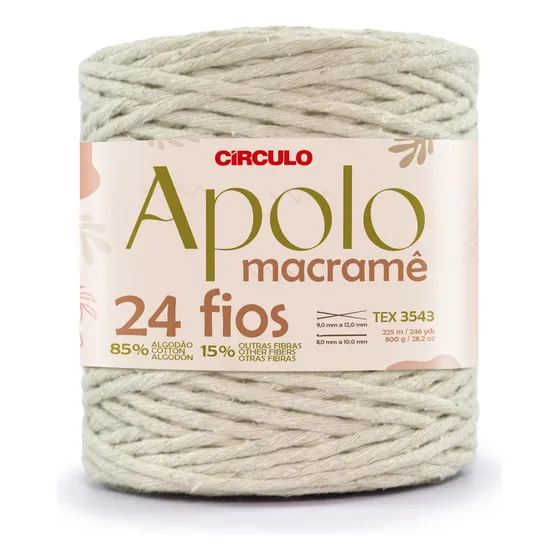 Fio Para Macramê - 24 Fios - Apolo Macramê - Circulo Cor 0020 - Natural
