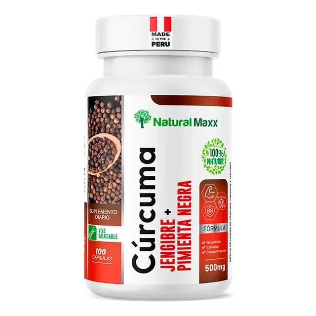 Cúrcuma Con Jenjibre Y Pimienta Negra. 100 Capsulas Oferta++