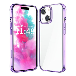 Funda Transparente Rígida Para iPhone 15, Morado Funda Transparente Rígida Para iPhone 15, Morado