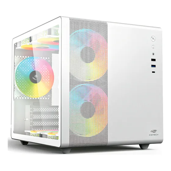 Gabinete Gamer Aquarius Mt-g710wh Gaming Branco C3tech