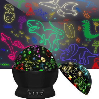 Lampara De Mesa Base Negra Con Proyector Figuras Multicolor Lampara De Mesa Base Negra Con Proyector Figuras Multicolor