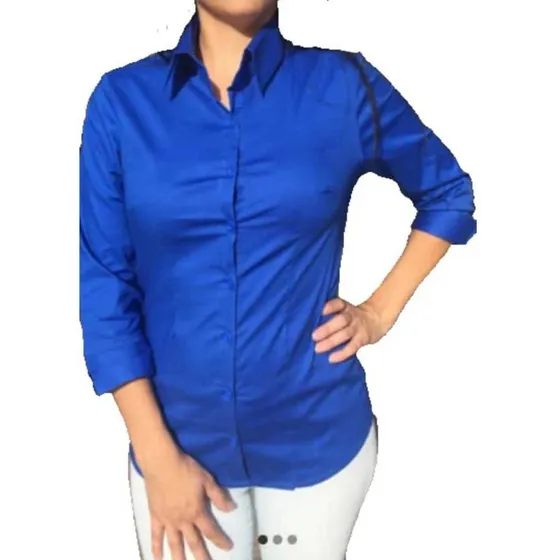 Camisas De Vestir Para Dama Popelina Importada 3/4