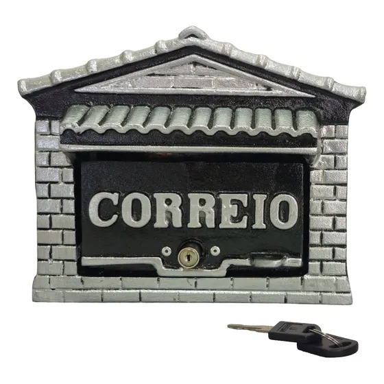 Caixa Correio Abertura Na Frente C/ Chave P/ Embutir Parede