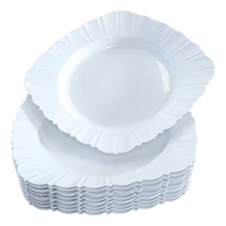 Kit 100 Prato Plåstico Quadrado Refeição Resistente Pråtico Kit 100 Prato Plåstico Quadrado Refeição Resistente Pråtico