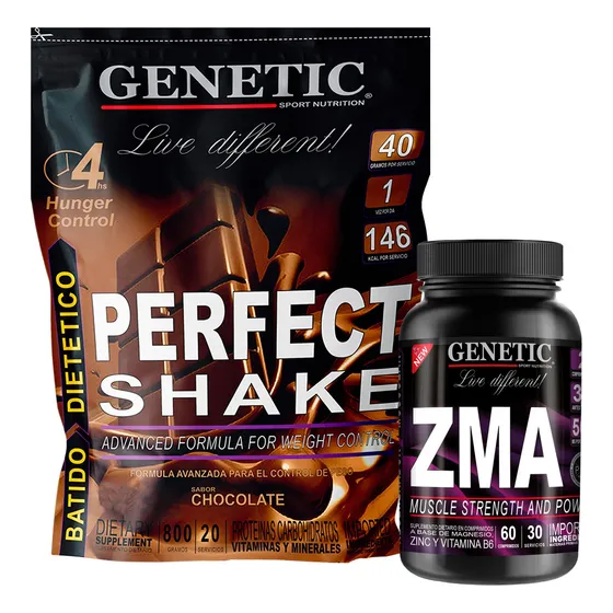 Zma Zinc Magnesio Eleva Testo + Batido Perfect Shake Genetic