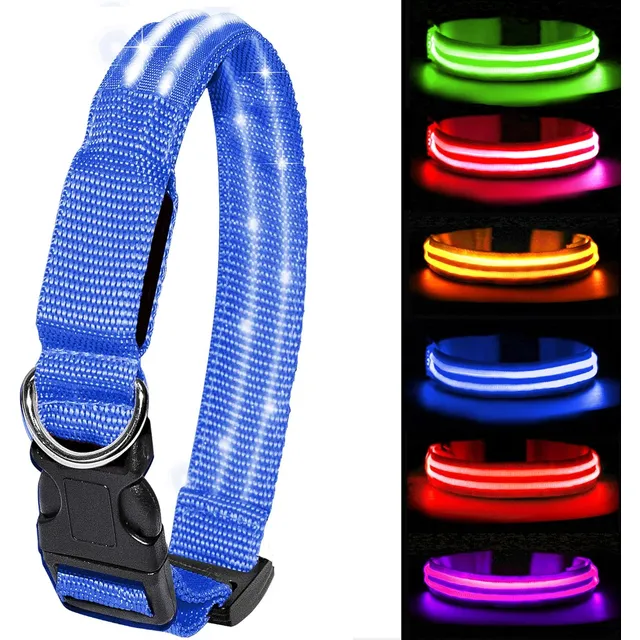 Collar Led Iluminado Para Perros Y Gatos Recargable Usb Mich