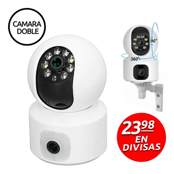 Camara De Seguridad Robotica 360° Grados Hd Micro Sd Wifi 