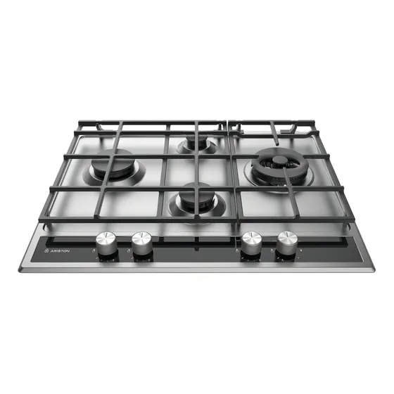Anafe con alimentación a gas Ariston PKLL 641 D2/IX/A color plateado 4 hornallas 220V