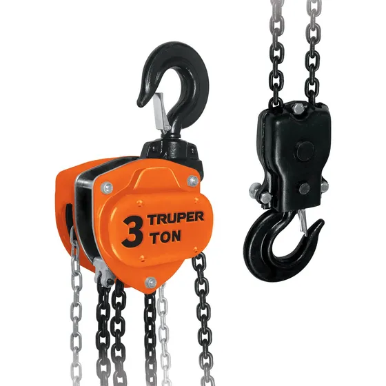 Tecle manual de cadena Truper POL-3 de 3t con cadena de 6.7m