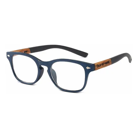 Lentes Montreal Ópticos Lectura Anteojos Presbicia Graduados Gafas Azul Madera 2.5