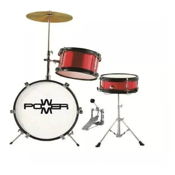 Bateria Para Niño Power M / Thunder 3 Cuerpos Con Platillo