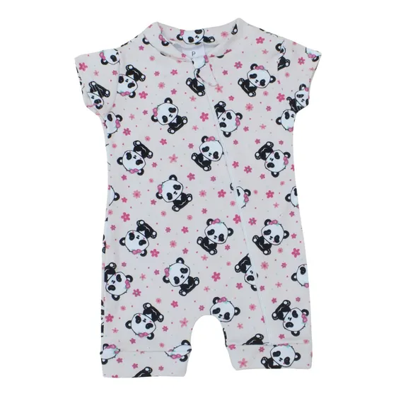 Macacao Ziper Bebe Menino Menina Algodão Estampado Banho Sol