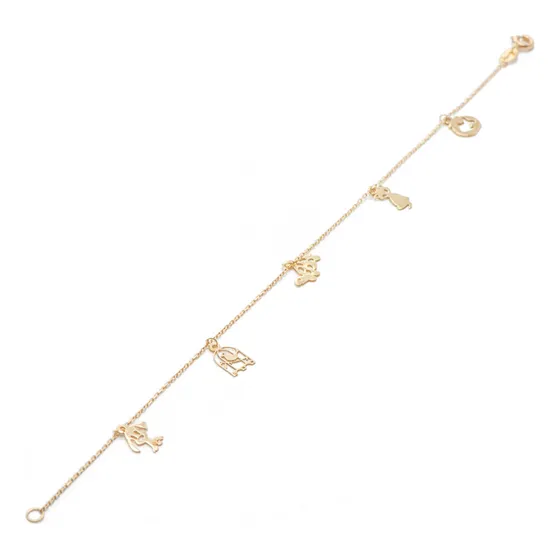 Pulseira Em Ouro 18k Cadeado Maciça 18cm 0.9 Mm