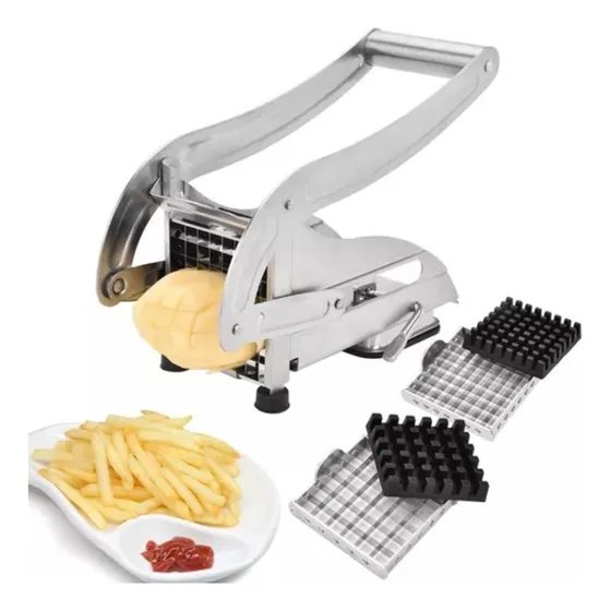 Cortador Rebanador Pica Papas A La Francesa Picadora Acero Color Gris