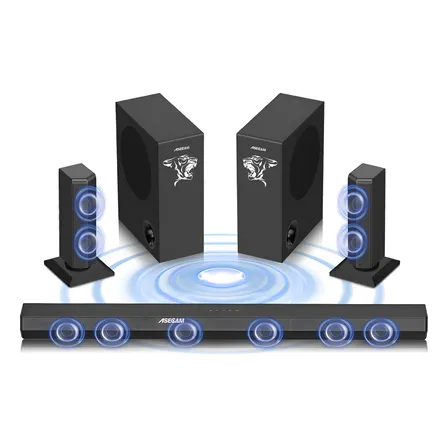 Home Theater 780w Barra De Sonido 7.2 Con 2 Subwoofer Negro