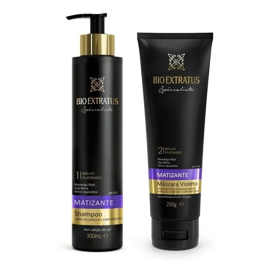 Kit Matizante Shampoo E Máscara Violeta Bio Extratus