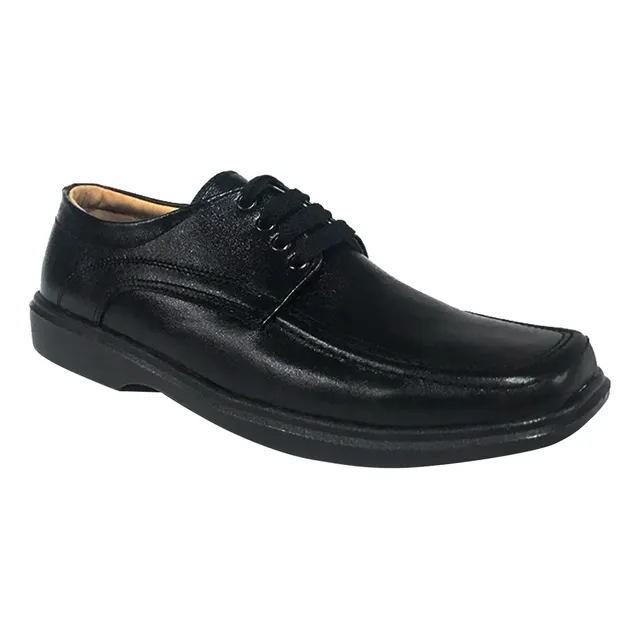 Zapato Cuero Colegial Negro Formal Niño Hombre Amarrar 960