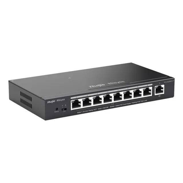 Switch Administrable 18 Gbps 8 Puertos Poe Rg-es209gc-p 120w