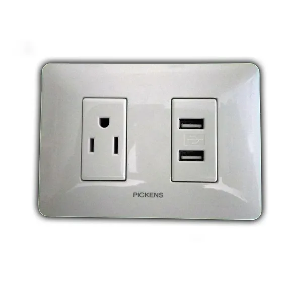 Toma Corriente 2 Usb/ Smartphone Pickens Bl-1237 Beige