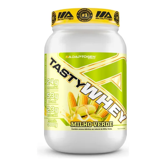 Suplemento Tasty Whey Gourmet 3w Whey Proteínas Adaptogen Science Pote 900g Sabor Milho Verde