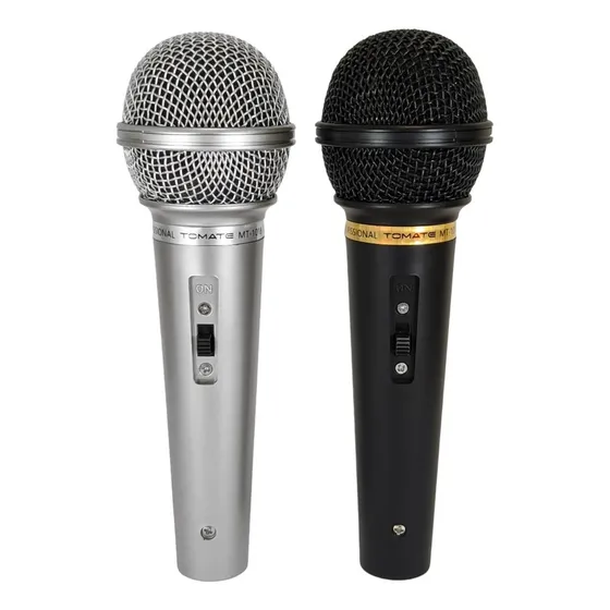 Microfone Dinâmico Kit 2 Mic Profissional Com Fio P10 2m