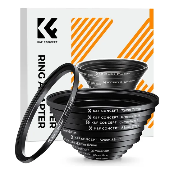 Kit 11 Anéis Adaptadores Para Filtro Step Up K&f  26-82mm