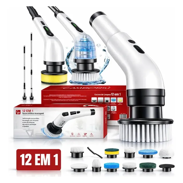 Escova De Limpeza Elétrica 12 Em 1 Eps-432 - Branco