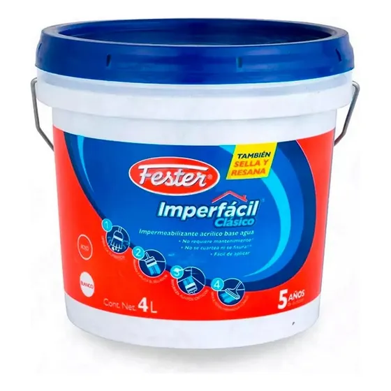 Impermeabilizante 5 Años Blanco 4 Lt (imperfacil Clasico)