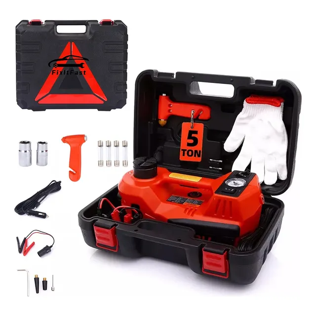 FIXITFAST Gato Hidraulico Eléctrico 5 Ton 12v Con Bomba Inflable Incorporada YC0468-JY