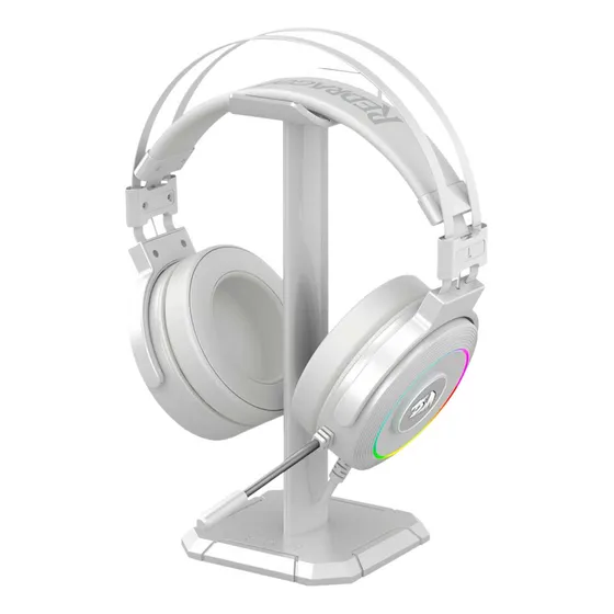 Auriculares gamer Redragon Chroma Lamia 2 H320RGB lunar white con luz LED