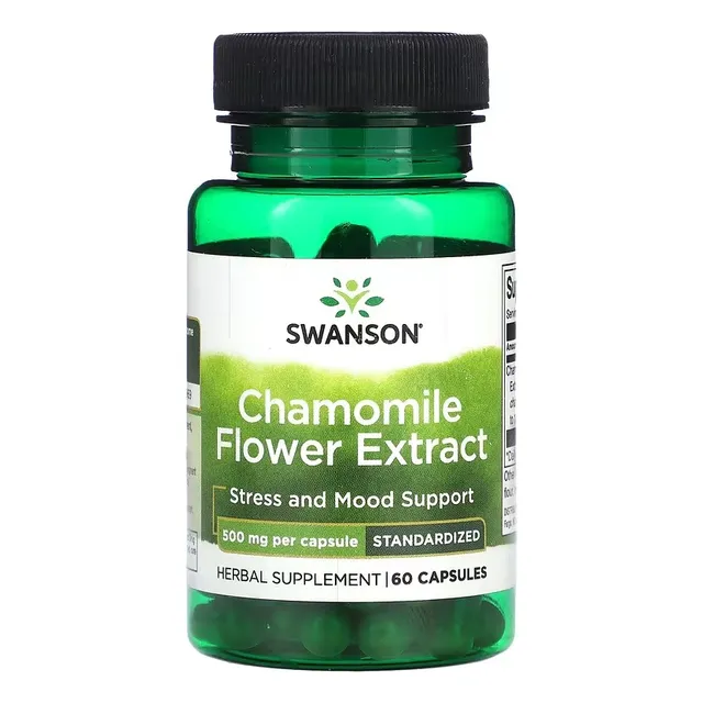 Swanson Extracto De Flor De Manzanilla 500mg 60 Caps Sabor Sin Sabor