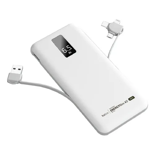 Powerbank Energy Slim V2 6500 Mah Foxbox Cargador Portatil Color Blanco